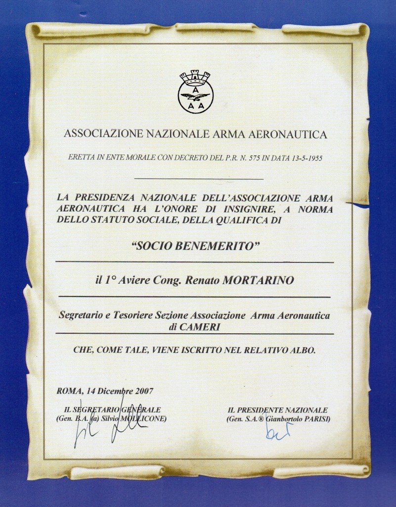 Diploma "Socio Benemerito"
